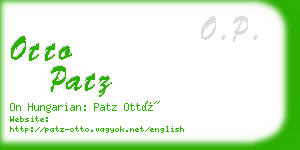 otto patz business card
